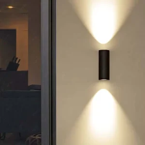 Modern Classic European Aluminum Outdoor LED Wall Lamp 9W 32W IP65 Street Garden Use Black Cylindrical Wall Mounted