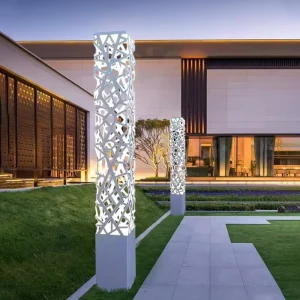 Modern Decoration Hollow Exterior IP65 Waterproof Landscape Lawn Light Yard LED Bollard Light Outdoor Garden Light