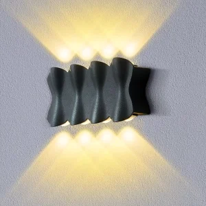 Modern Decorative Outdoor Wall Lamp 8W Warm White LED Waterproof IP65 Black Aluminum Wall Mounted for Porch Corridor Garden