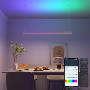 Modern Design Dimmable RGB LED Linear Tube Light Easy Installation White Surface Mounted Linkable Lamp for Living Room Hotel