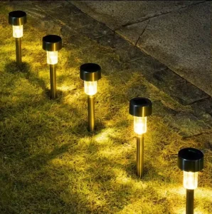 Modern Design Solar LED Garden Lights Outdoor Waterproof Warm Light Landscape Path Spotlight for Underground Use