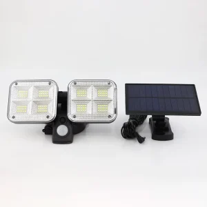 Modern Dual Head Rotatable 120LED Solar Wall Light, IP65 Waterproof with Motion Sensor for Garden, Yard, Pathway Lighting