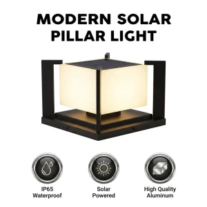 Modern Electric IP65 LED Outdoor Pillar Lights with Light Sensor for Villa Landscape