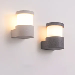 Modern European Single Head Cement Outdoor LED Wall Lamp IP65 Square Porch Sconce Garden Simple Balcony Terrace Wall Lighting