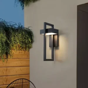 Modern Fashionable Design IP65 Waterproof Stainless Steel LED AC Outdoor Wall Lamp Black for Garden Park Porch