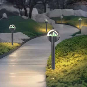 Modern Fashionable Landscape Lights LED Outdoor Waterproof Lawn Lamp for Villas Gardens and Residential Areas Round Aluminum