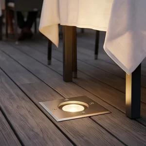 Modern GU10 Diameter 100 Stainless Steel Underground Stair Road Landscape Light Glass IP65 IK09