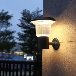 Modern Garden Decoration Security IP65 Bollard Aluminum Mounted Exterior Wall Solar Light LED Outdoor Solar Wall Lamp