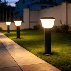 Modern Garden Landscape Solar LED Column Light Outdoor Waterproof Channel Lawn Light Villa Courtyard Landscape LED Path Light