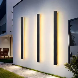 Modern Garden Sconce Linear Strip Outdoor Wall Lamp Warm White Long LED