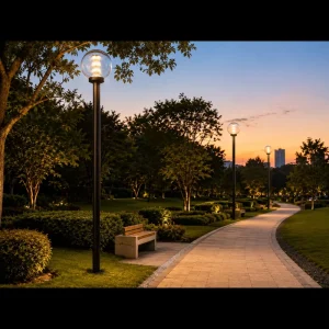 Modern Globe Garden Light Outdoor LED Post Lamp for Villa Courtyard Park and Residential Area