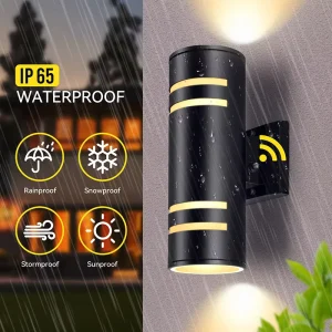 Modern Home Porch Lighting E26 LED Wall Light Exterior Mounted Waterproof Cylinder Outdoor Wall Lamp Motion Sensor Dusk to Dawn