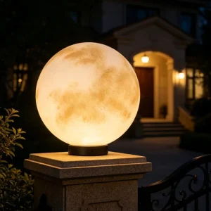 Modern IP55 Waterproof Warm Light LED Pillar Top Garden Lamp for Courtyards and Rural Villas