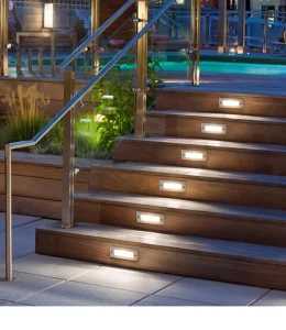 Modern IP65 Aluminum LED Deck Step Light Square Outdoor Landscape Path Light for Lawn Lighting Small Size Black
