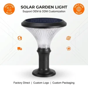 Modern IP65 Outdoor Solar Column Light Waterproof Aluminum LED Lamp for Gate Post Front Door