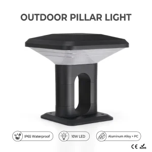 Modern IP65 Waterproof 10W LED Outdoor Pillar Light Aluminum and PC CCT Adjustable 3000K-6000K