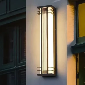 Modern IP65 Waterproof 12W 18W LED Outdoor Wall Lamp Long Strip Shape Lighting Fixture for Courtyard Front Porch