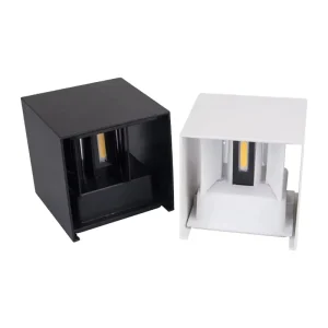 Modern IP65 Waterproof Outdoor Wall Lamp High Brightness LED Polycarbonate Black White Square Design Aluminum Base Gardens