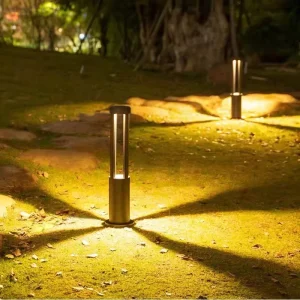Modern IP65 Waterproof Pillar Bollard Lights Landscape Pathway Outdoor Led Lawn Solar Garden Lighting