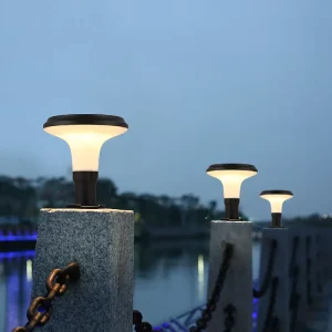 Modern IP65 Waterproof Solar LED Pillar Light for Garden Door Top Outdoor Lighting