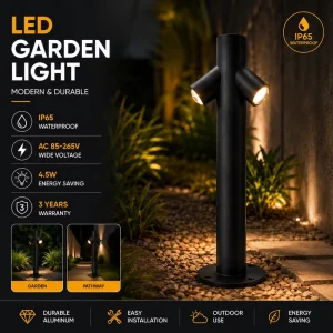 Modern LED Garden Bollard Light IP65 Waterproof Outdoor Lawn Pathway Lamp Aluminum Landscape Lighting