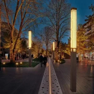 Modern LED Garden Light Solar Outdoor Landscape Lamp Waterproof Pathway Bollard Light for Villa Park Yard Street Lighting