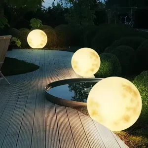 Modern LED Moon Lamp RGB Solar Garden Light IP65 Waterproof Outdoor Lawn Landscape Globe Decor Planet Light