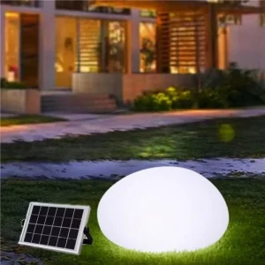 Modern LED RGB Color IP65 IP68 Waterproof Solar Power Glowing Flat Shaped Ball LED Light Lawn Ball Light Outdoor