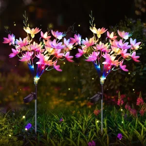 Modern LED Solar Garden Lights Waterproof Flower Spike Light for Outdoor Yard Porch Patio