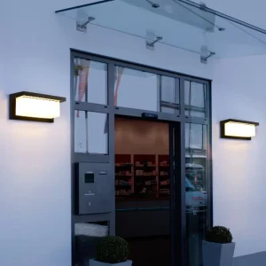 Modern LED Wall Sconce Outdoor Up Down Light Effect Minimalist Slim ABS Sconce Wall Light 6000K Warm Hallway Front Door Lamp
