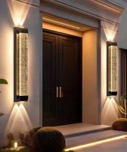 Modern Minimalist Crystal Glass Garden Wall Lamp 100CM 39.3inch LED Outdoor Waterproof Wall Lamp