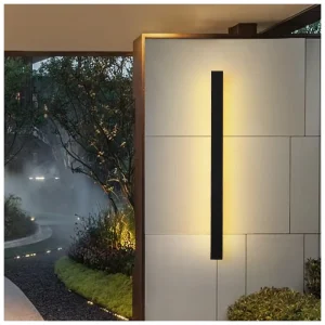 Modern Minimalist IP65 Waterproof Linear LED Wall Lamp with Stainless Steel Base and Acrylic Sconce for Hotels and Gardens