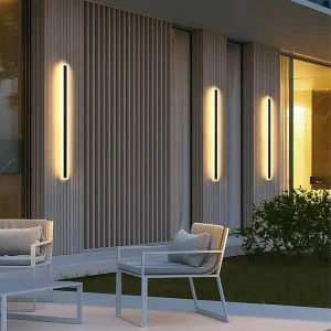 Modern Minimalist LED Linear Long Wall Light AC90V 265V 9W 58W IP65 Waterproof Outdoor Garden Exterior Strip Wall Lamp RGB Color