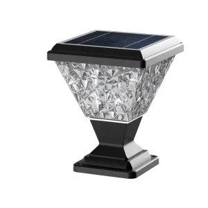 Modern Minimalist Solar Garden Post Lights IP65 Sensor Remote Square Cap Pillar Fence Solar Garden Lights Waterproof