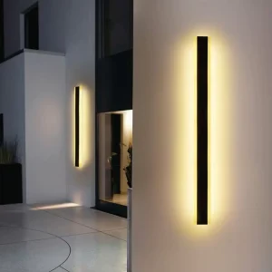 Modern Minimalist Solar Long Strip LED Wall Lamp Waterproof Aluminum Linear Outdoor Sconce for Luxury Villa & Garden Accent