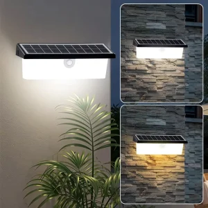 Modern Minimalist Solar Wall Lamp Motion Sensor IP65 Waterproof Outdoor Light for Villa Garden Gate Yard Decor