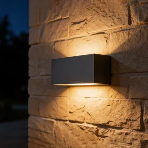 Modern Minimalist Ultra Wide LED Wall Lamp Double Head Wind Resistance Aluminum Base Acrylic IP65 Outdoor Use
