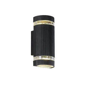 Modern Outdoor 2PC Black Wall Light with Transparent Cover GU10 Spotlight