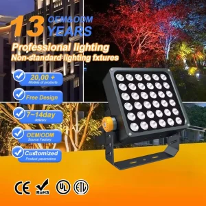 Modern Outdoor 36W Floodlight with IP65 Waterproof Aluminum Body for Football Baseball LED Flood Lights