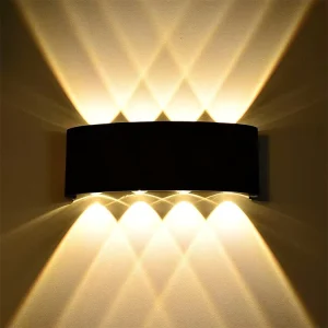Modern Outdoor Aluminum Black Wall Light with 3000K LED for Gardens, Staircases, Hallways, and Bedrooms