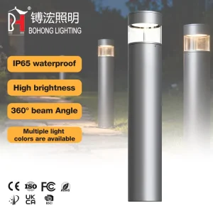 Modern Outdoor Aluminum LED Bollard Light IP65 Waterproof with 3000K Warm White High Visibility for Garden Courtyard Villa
