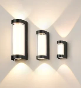 Modern Outdoor Aluminum Rectangle Garden Wall Lights IP65 Waterproof 85V~265V 12W 18W 24W Warm White Up Down Wall Lamp