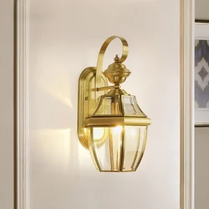 Modern Outdoor Brass Wall Lamps LED Light Source Waterproof Garden Lights for Villa Balcony Corridor Door Exterior Decorative