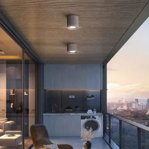 Modern Outdoor Concrete Ceiling Light for Balcony or Corridor, Industrial Style