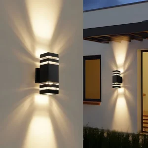 Modern Outdoor E27 LED Wall Lamp Long Strip Mounted on Aluminum for Exterior Garden Corridors Living Rooms Solar Powered