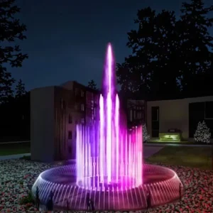 Modern Outdoor Garden Small Music Dancing Fountain Stainless Steel LED Light Hotel Villa Courtyard Backyard Water Show
