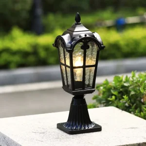 Modern Outdoor Integrated Garden Pillar Lamp E27 Base LED Light Source Waterproof Aluminum Body IP65 Rating