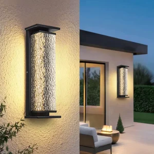 Modern Outdoor LED Wall Lamp Solar Power Simple Design Waterproof for Garden Gate Villa Courtyard Exterior Wall Stainless Steel
