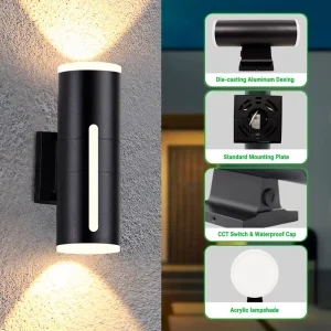 Modern Outdoor LED Wall Light IP65 20W Outside Lighting Wall Mounted LED Wall Lamp for Garden