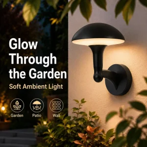 Modern Outdoor LED Wall Light Waterproof Mushroom Sconce Lamp for Garden Patio Porch Villa Balcony Courtyard